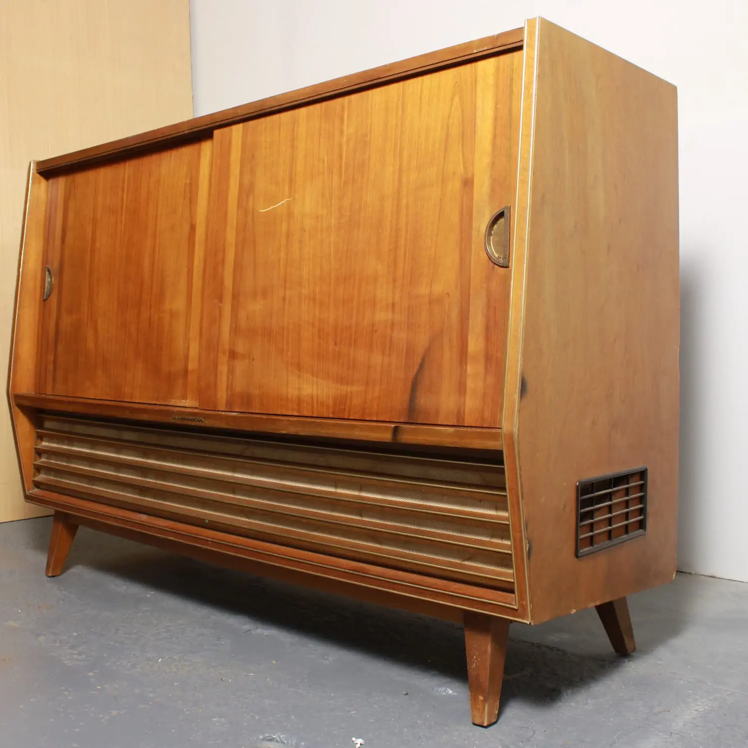Restored 1959 Telefunken Salzburg mid-century modern stereo console layout