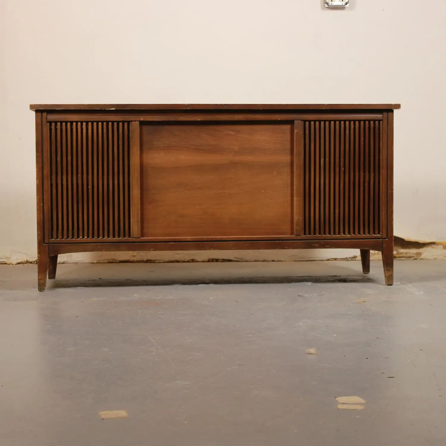 Classic Philco record player credenza slim line configuration