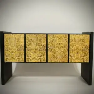 Restored Magnavox Astro-Sonic for sale with original gold metal grilles and smoked glass